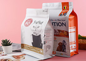 η πολυ συσκευασία τροφίμων σκυλιών 1kg 5kg 10kg συγκολλά Gusset επίπεδων κατώτατων σημείων με θερμότητα το δευτερεύον φύλλο αλουμινίου Alumium τσαντών