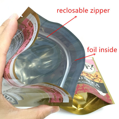 Στάση επάνω  φερμουάρ στη Resealable θερμότητας Sealable τροφίμων αποθήκευσης τσάντα σακουλών Doypack συσκευάζοντας με το σαφές παράθυρο