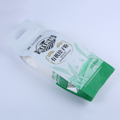 η τσάντα συσκευασίας ρυζιού 10kg 60mic θέρμανε τη Resealable κλειδαριά φερμουάρ τσαντών ρυζιού με τη λαβή